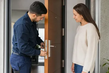 Chaveiro abrindo uma porta com ferramentas especializadas em Marituba.